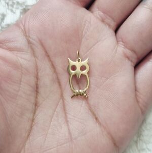 Vintage 14k Yellow Gold Owl Pendant